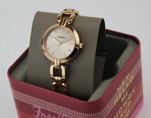 NEW AUTHENTIC FOSSIL KERRIGAN CRYSTALS ROSE GOLD WOMEN'S BQ3206 WATCH