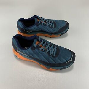 Hoka One One Torrent Trail Running Shoes Blue Orange Lace Up Mens Size 10.5