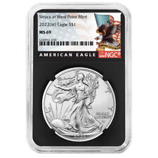 2022 (W) $1 American Silver Eagle NGC MS69 Black Label Retro Core