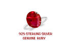 5.00 CTTW Lab Created Ruby Oval Cut 925 Sterling Silver Ring Sizes 6-9