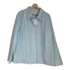 Talbots Blue White Striped Button Front Shirt Womens 22W Wrinkle Resistant