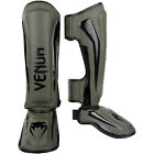Venum Elite Lightweight Hook and Loop Shin Guards - Khaki/Black
