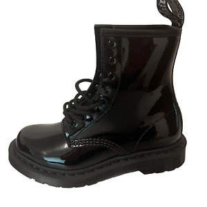 Dr. Martens 1460 Patent Lamper Black Mono Leather Combat Boots Women’s 36/5