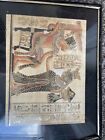Vintage Hand Painted Egyptian Papyrus As Is