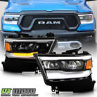 For 2019-2023 Dodge RAM 1500 Black Bezel FULL LED w/DRL Reflector Headlights SET