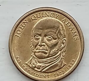 2008 D John Quincy Adams Presidential Gold Toned  Dollar Ungraded, coin pictured