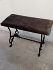 New ListingAntique Victorian Cast Iron Piano Bench Vanity Stool Paw Feet Upholstered Brown