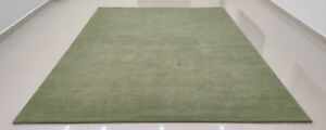 Area Rugs Sage Green Hand Tufted For Living Room, Dining Room Carpet