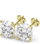 1.71 Ct Round Cut SI1/D Diamond Stud Earrings 14K Yellow Gold
