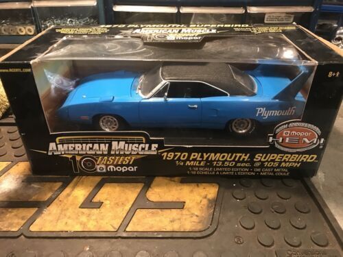 Ertl 1/18 Scale Diecast Cars American Muscle 1970 Plymouth Blue