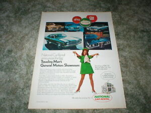1970 National Car Rental Car Ad - GM Models, Monte Carlo  Smoke Free