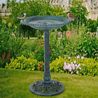 Pedestal Bird Bath Feeder Resin Vintage Garden Weather & Frost Resistant 28