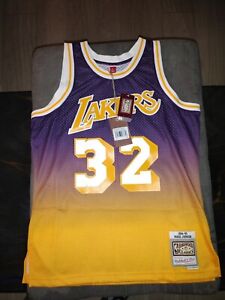 Magic Johnson LA Lakers Mitchell and Ness 1984 Purple Fadeaway Jersey Size Large