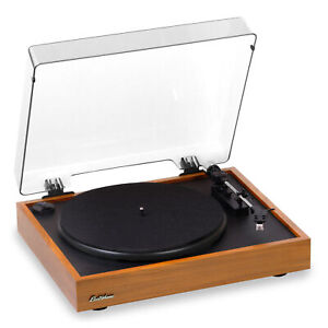 Electrohome Vinyl Record Player Belt-Drive Turntable, Built-in Preamp, Auto-Stop