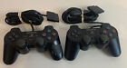 Lot of (2) Sony PlayStation 2 PS 2 DualShock 2 Wired Controllers PN: SCPH-10010