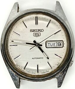 C588 men Vintage Seiko 5 Automatic 6309A Movement Auto 6309-7159 Watch parts lot