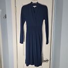Cabi Dress Womens Small Blue Chelsea Tie Waist Faux Wrap Style 227 Classic