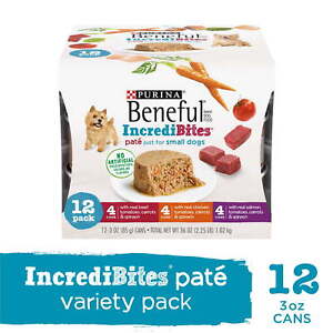 Purina Beneful Incredibites Wet Dog Food Small Dogs Variety Pack 3Oz Cans 12Pc
