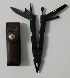 SOG Pocket Black Oxide Multi-Tool W/Leather Sheath Used