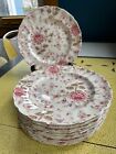Johnson Brothers Rose Chintz Set of 12 Dinner Plates Pink Mark Flower Floral