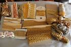 Huge Vintage Lot Gold & Silver Metallic Sewing Arts & Crafts Trim Lace Thread