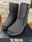 TOTES women's Polar winter boots size 10m black Waterproof fabric zip up NEW