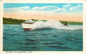 1926 Disturber I Speed Boat on Lake Okoboji, Iowa Postcard