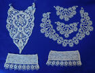 Lot of 6 Pieces Antique French Lace Collar & Cuffs Set 1 Neckline Trim 1 Cuff