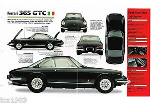 1968/1969/1970 FERRARI 365 GTC SPEC SHEET / Brochure / Pictures (For: Ferrari 365 GTC/4)