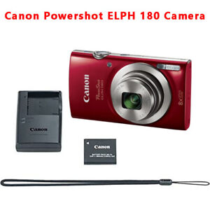 Canon PowerShot ELPH 180 20MP Digital Camera - RED - 90% New Free Shipping