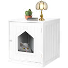 Heavy Duty Modern Cat House & Side Table Cat House Indoor Decor White