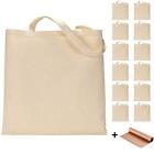 12 Pack Blank Canvas Tote Bags Bulk Shopping Bag for Crafts with a PTFE Teflo...