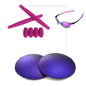 Walleva Purple Pl Polarized lenses w Earsocks T-Shocks for Oakley Mars