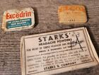 LOT of (3 Vintage MEDICAL Advertising TINS/Box - St.Mary's - Stark's - Excedrin