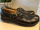 CLARKS Un Structured Black Leather Mary Jabe Loafers Womens Size 9.5 Shoes 38897