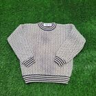 Vintage LL-Bean Birdseye Norwegian Knit Sweater Women M/L 19x19.5 Fisherman Trim
