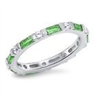 Sterling Silver Simulated Emerald CZ Women's Stackable Eternity Ring