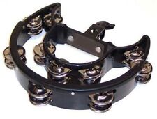 DRUM SET Percussion BLACK DOUBLE CUTAWAY TAMBOURINE w/ Mounting Eye Bolt - NEW!