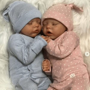 18Inch Twins Reborn Baby Doll Lifelike Full Body Silicone Doll Newborn Girl Gift