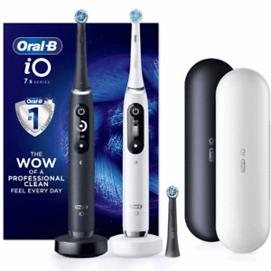 Oral-B iO Series 7s Rechargeable Electric Toothbrush, Onyx/Alabaster (2 Pack)