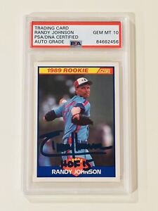 Randy Johnson “HOF 15” Inscripsion SIGNED 1989 MLB SCORE ROOKIE CARD PSA/DNA 10