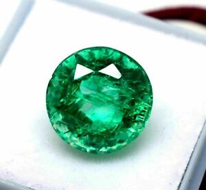 Natural Loose Gemstone 7.20 Ct Round Cut CGI Emerald Best Offer