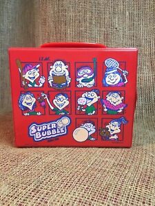 Super Bubble Bubble Gum Collapsible Red Lunchbox Case W/Handle Leaf Brand