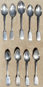 Antique Imperial Russian 84 Silver Teaspoons, 9 pieces, 182 grm