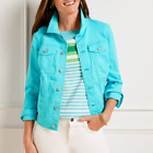 CLASSIC JEAN JACKET - SOLIDS, logo button detail at Talbots MSRP 129$, Free Ship