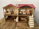 Calico Critters Red Roof Country Home w/ Misc. Accessories & Maple Cat Family
