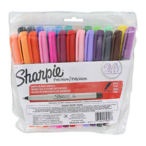 Sharpie Precision Ultra Fine Point Permanent Markers, Asst Colors, Pack of 24