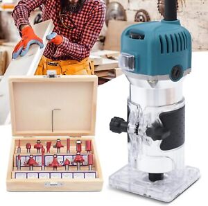Wood Router Tool Adjustable Electric Hand Woodworking Trimmer Palm Router kit