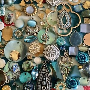 Vintage Costume Jewelry Lot Pieces, Bits -Mix Of Tiny Parts- Craft #80+ Art