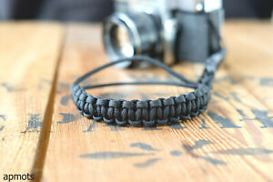 Paracord Camera Wrist Strap with Quick Release in Black by apmots